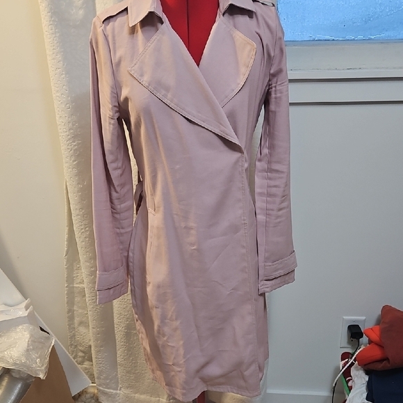 Sebby Collection Jackets & Blazers - Stylish Pink Trench Coat